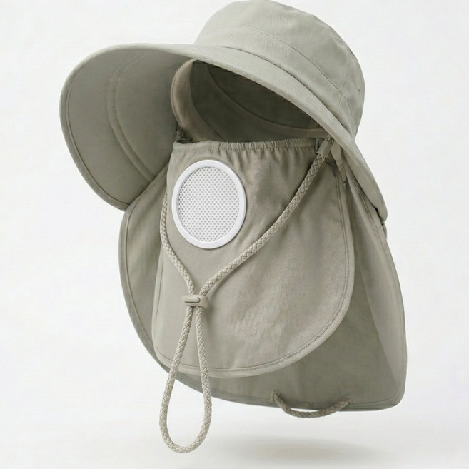 써니웨어 UV차단 농사모자 햇빛가리개 올커버 여름 밭일 UPF50+ 과수원 썬캡