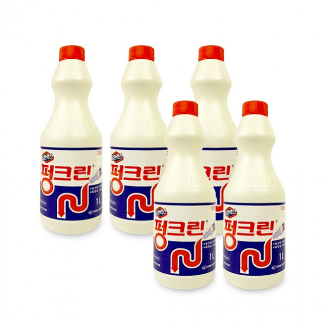 유한락스 펑크린(1L)-5개 배수관막힘 용해제 욕실 배수관 청소 변기 뚫어뻥, 1개, 1g, 1ml