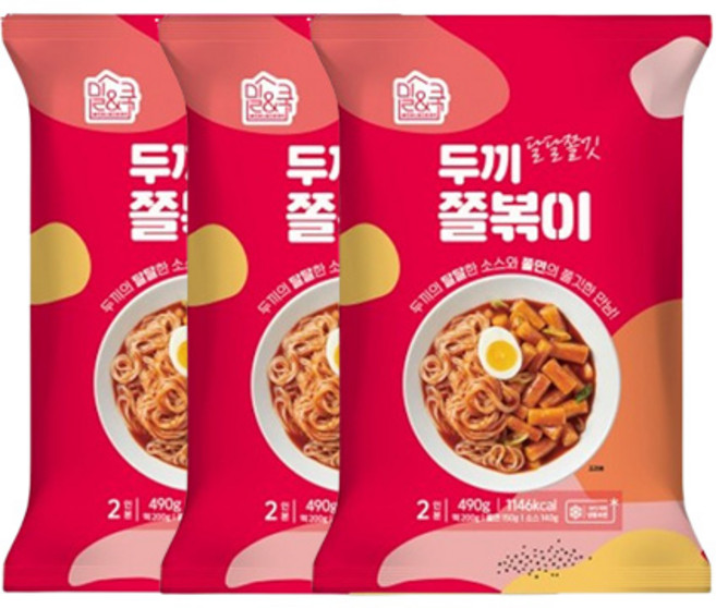 [당일 출고] 두끼 쫄볶이(490g) x 3팩, 3개, 490g