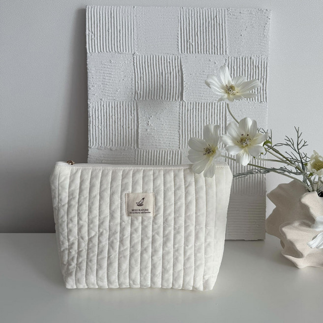 미소네이처 고밀도 100수 순면 기저귀 화장품 생리대 아기 용품 누빔 파우치