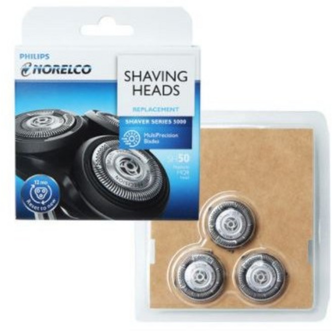 필립스 면도기 시리즈 5000 쉐이빙 헤드 교체용 면도기날, SH50+청소솔, 혼합 색상, 1개