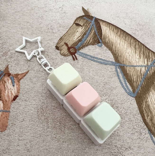 스트레스 해소 키보드키캡 커스텀키캡 귀여운키캡 귀여운키보드, 그린 핑크 3키