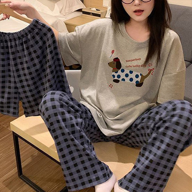 드마엘_엘라 반팔+반바지+긴바지 쓰리피스 잠옷 파자마 3종세트 8종