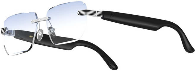 스마트 AI 안경 블루투스 오디오 이어폰 일체형 무테 안경 변색 블루라이트 차단 일상용, A19, 그라데이션 블루