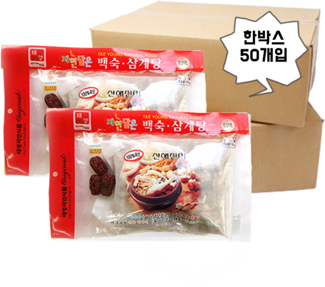 한방 백숙용 삼계탕용 티백 재료 팩 한약재 자연담은T형 100g, 1박스