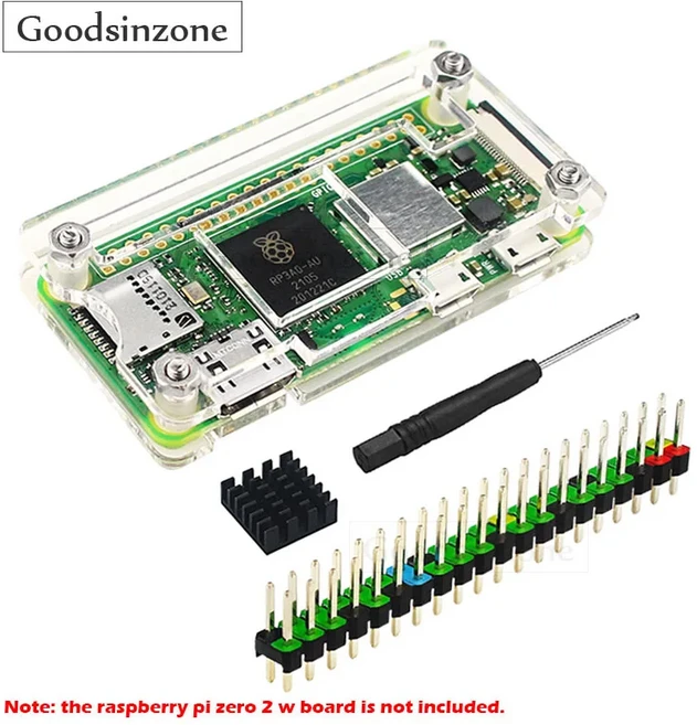 듀얼 수 헤더가 포함된 Raspberry Pi Zero 2W 케이스 방열판 키트 냉각 + 다색 w 2w, 01 Pi Zero case Kit