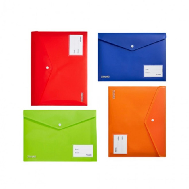 A4 파일 케이스 서류 봉투 똑딱이 클리어 화일 꽂이 문서 보관 정리 파일 2203_EA, 단품