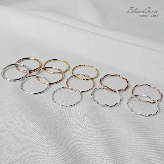 925실버 기본 데일리 실반지 샤이니 커팅링 글리터 레이어드 은반지