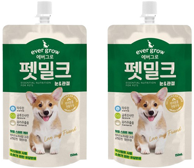 에버그로 펫밀크, 눈&관절, 150ml, 2개