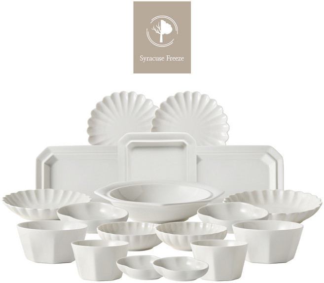 시라쿠스 네이처 프리즈 식기세트 신혼 2인 홈세트18p, 2인홈세트 18P, 화이트, 1세트