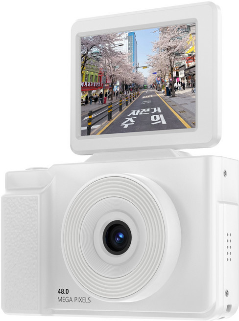 RUNHome 하이엔드 미니 디지털 카메라 여행용 인생 휴대용+64G메모리카드, H15화이트