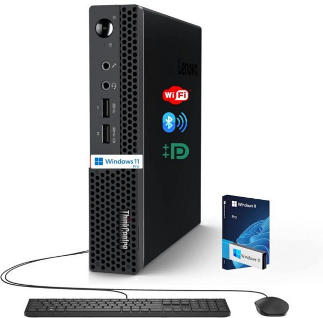 레노버 비즈니스 미니 데스크탑 PC AMD 프로세서 768GB 저장장치256GB SSD 512GB 외장 8GB 램 이중 디스플레이 지원 와이파이 블루투스 USB 및 이더넷 포트, 8GB RAM & 768GB Storage, 8GB