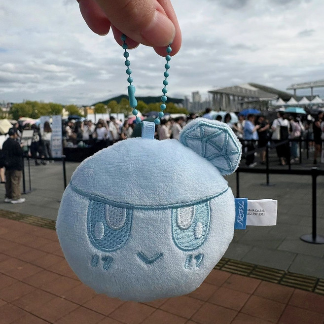 seventeen 彈跳可愛禮物毛絨鑰匙扣掛件, 1個, 淺藍色蹦蹦跶不帶洗水標