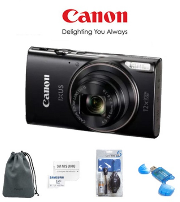 (Canon) 캐논 IXUS285HS A +128G+정품파우치+리더기 (캐논코리아정품), 블랙