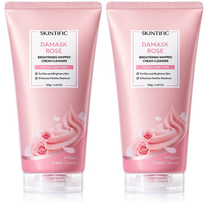 SKINTIFIC 玫瑰潔顏洗面乳 PDRN 亮膚, 2個, 玫瑰洗面乳雙入組, 120g