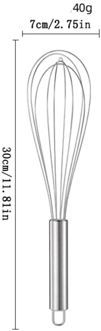 요리용 거품기 혼합 비트 및 저어주는 작업을 위한 스테인리스 스틸 향상된 버전의 풍선형 와이어, 01 12inch
