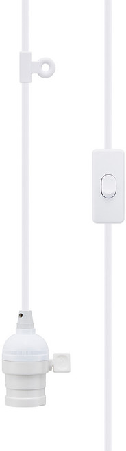 3m 화이트 식물등 키소켓 캠핑등 작업등 중간 스위치 전구 소켓 led 전선 코드선 E26, 1개