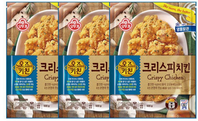 오뚜기 오즈키친 크리스피치킨 500G X 3봉 반찬 요리 야식 술안주 아이간식 자취생 에어프라이어 냉동식품, 3개