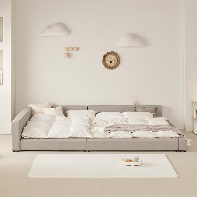 도담 뉴 밸런스형 저상형 패밀리침대 SS+Q_낮은본넬, 아이보리