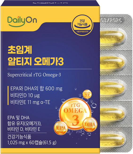 [데일리온] 초임계 알티지 프리미엄 오메가3, 1개, 60회분