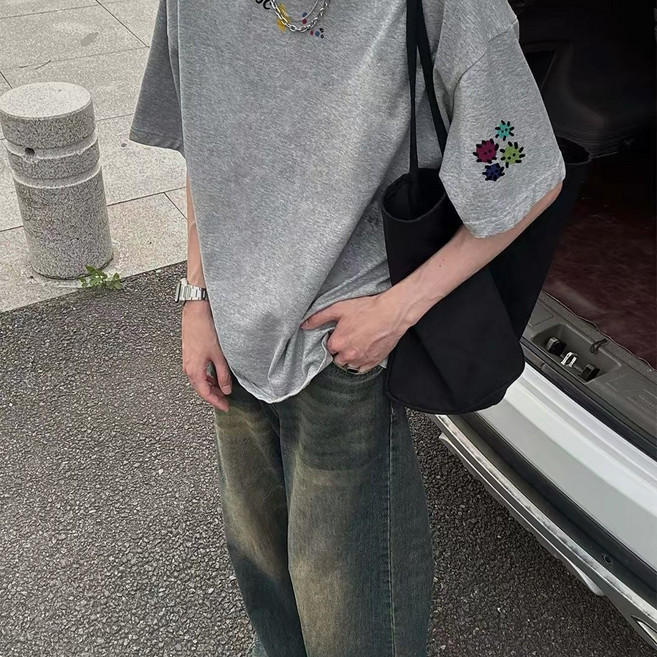 JLRDFTOC 美式高街 100%純棉 短袖T恤 男女寬鬆學生上衣