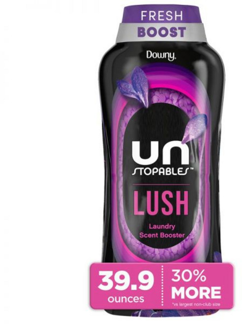 다우니 Unstopables 세탁 중 향 부스터 비즈 Lush 39.9 온즈, 1개