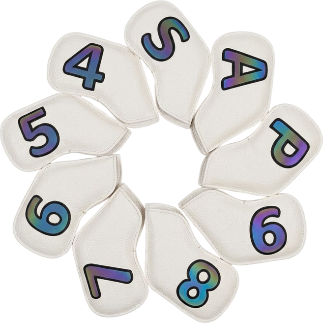 캐디샵 남자 여성 아이언커버 세트, 1세트, 화이트