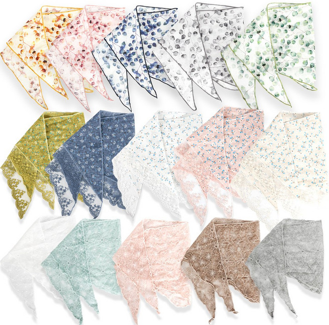 DK 플로팅 마직 자수레이스 가벼운 스카프 여성 린넨 쁘띠 삼각 타이 여름용 머플러 봄 여름 가을 사계절 패션 손수건 바람에 날리는 바람에 날리는 립 들꽃 플로베일