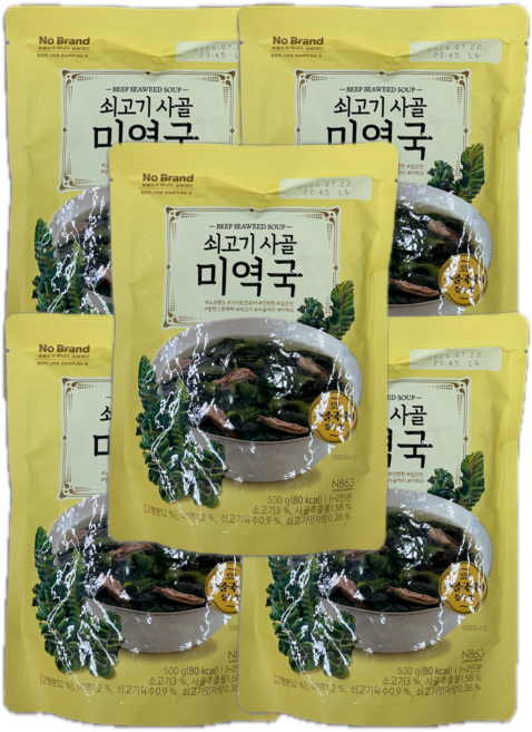 노브랜드 쇠고기 사골 미역국, 5개, 500g
