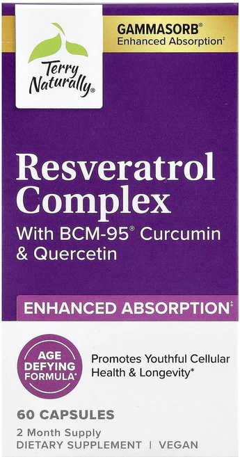 새해 첫좋은선물 Terry Naturally BCM-95® 커큐민 및 퀘르세틴 함유 레스베라트롤 복합체 캡슐 60정 제대로 할인합니다, TerryNaturallyBCM95커큐민및퀘르세틴함유레, 1 - 쿠팡