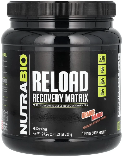 뉴트라바이오랩스 리로드 리커버리 매트릭스 오렌지 망고 829g(1.83lb), 1개, 829g - 쿠팡