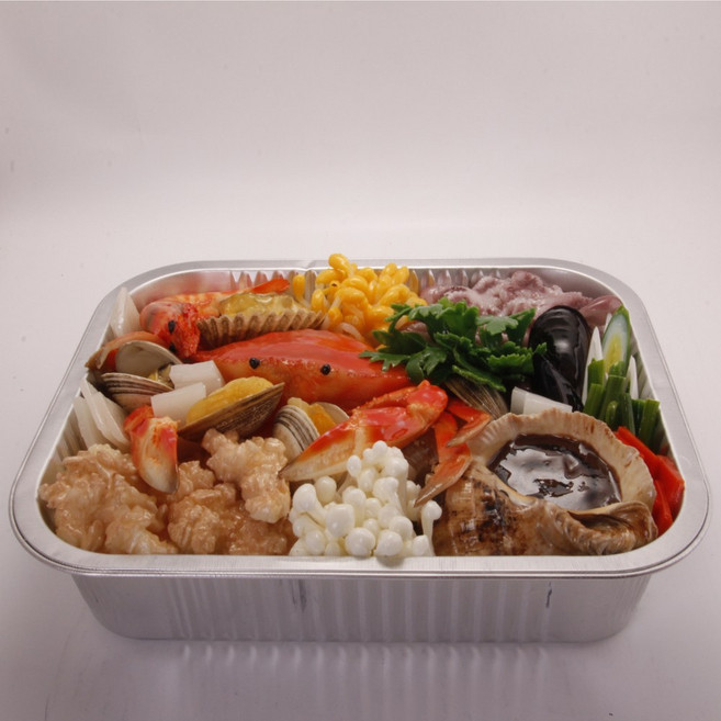알루미늄 배달용 캠핑용 직화냄비 사각용기 3320ml 실버 (용기+뚜껑) 세트, 4세트, 10개