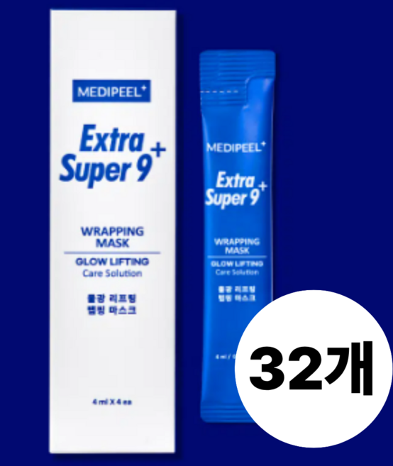 엑스트라 슈퍼 9 플러스 물광 리프팅 랩핑 마스크 1박스(4EA), 4개입, 8개