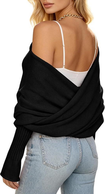 AlisOker Sweater Shawl Wraps for Women Criss Cross Knit Soft Warm Bridal Shrug Bolero Crop Scarf w