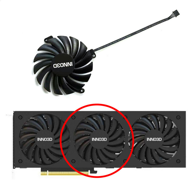 호환 Inno3D RTX 3080 Ti X3 OC 그래픽 카드 팬용 새 85MM 4PIN CF-12910S DC 12V 0.35A RTX3080 GPU 팬, 01 1 FAN, 1개