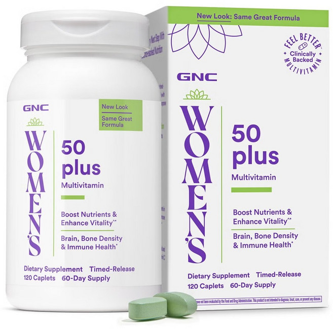 [정품 미국 배송] GNC 여성용 울트라 메가 50 플러스 120정 (캐플렛), 1개, 50플러스