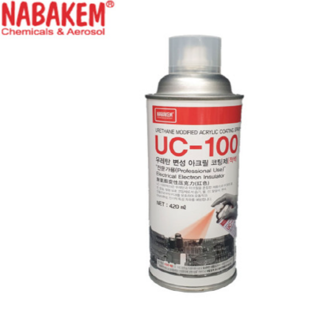 나바켐 우레탄 변성 아크릴 코팅제 UC-100 UC100 적색 420ml, 1개