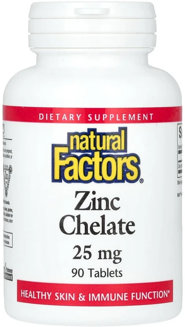 Natural Factors 아연 킬레이트 25mg 90정, NaturalFactors아연킬레이트25mg90정, 1개 - 쿠팡