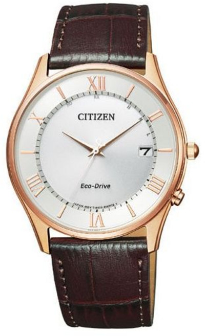 시티즌 시계 CITIZEN WATCH 컬렉션 AS1062-08A COLLECTION 에코 드라이브 전파 데이트 가죽 송아지 밴드 핑크 골드 / 브라운