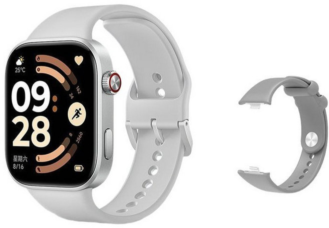 Redmi Watch 6 Xiaomi 샤오미 레드미 스마트워치 (영문 중문ver), 실버+회색 스트랩