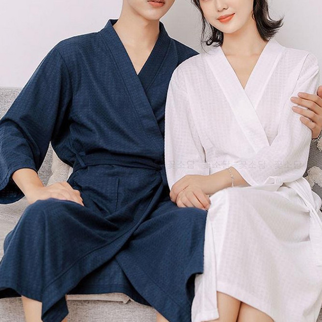 꽃소담 빅사이즈 남자 여자 잠옷가운 커플 수면 호텔 업소용 피부샵 로브 MAL26A1136