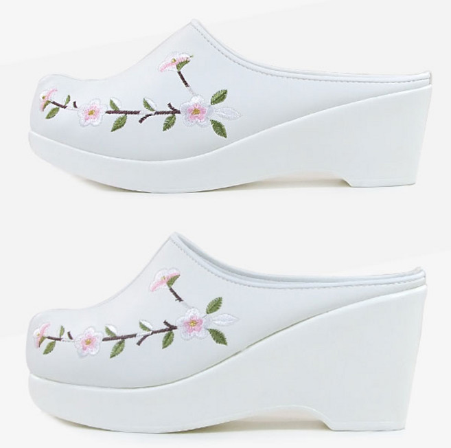 [슈엔몰] 한복슬리퍼 / 5.5cm 8cm통굽 국산 여성 한복슬리퍼 꽃신발