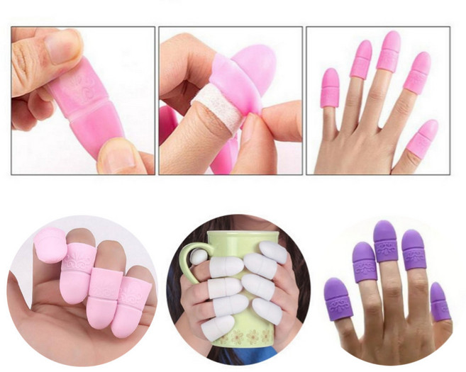 쏙오프캡 셀프 젤네일 쏙오프 제거 리무버 실리콘 캡 5P 색상선택, 퍼플, 1개