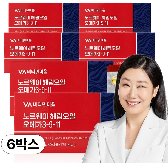 비타민마을 노르웨이 Epax원료 rTG 알티지 헤링오일 오메가3-9-11, 6개, 30정 - 쿠팡