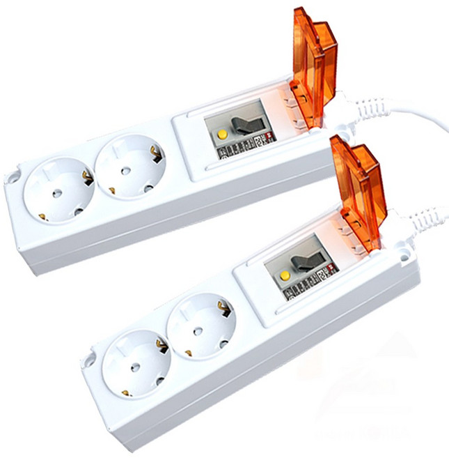 국산 누전차단 고용량 멀티탭 2구 3구 대용량 전기선 릴선, 1개, 5m, 단색