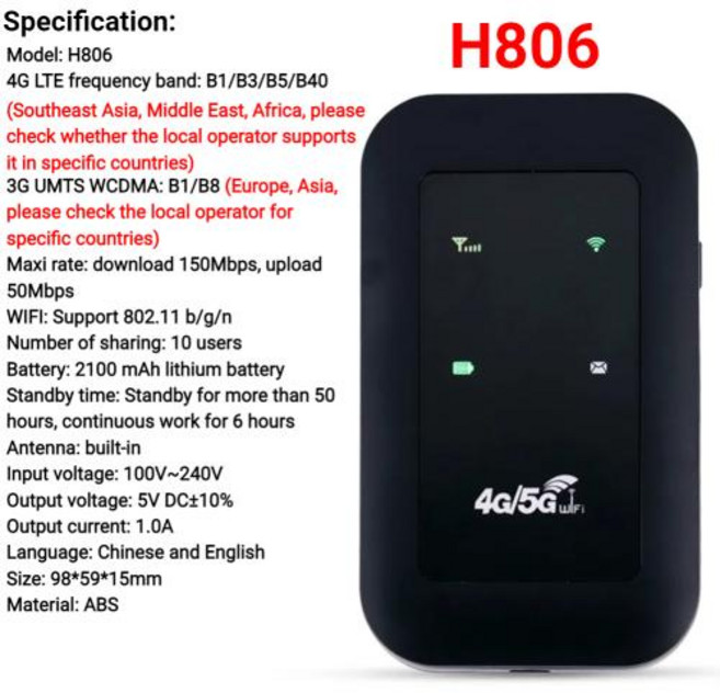 라우터 4G LTE 무선 휴대용 SIM 카드 슬롯 미니 야외 핫스팟 모바일 와이파이 차량용 포켓, 8)Black
