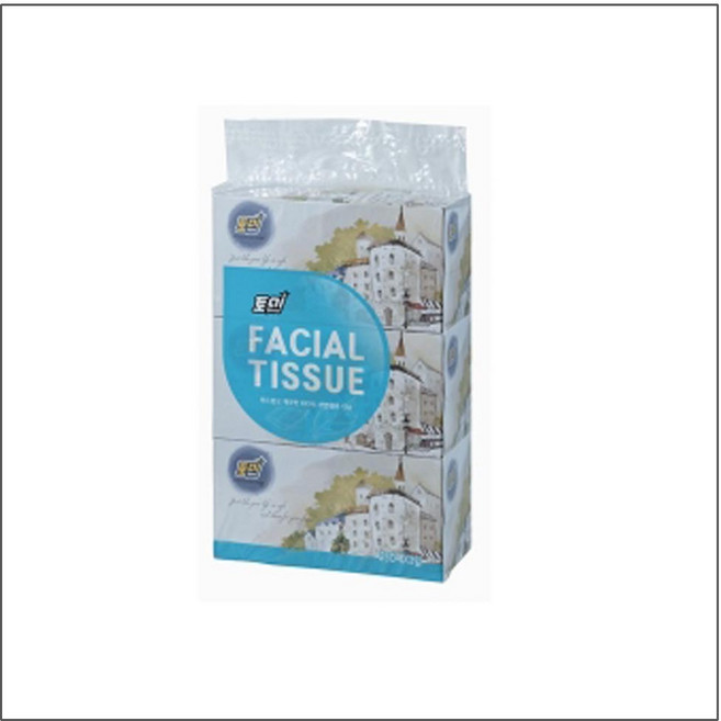 동방제지 토미 천연펄프 미용티슈 각티슈 화장지 250매 X 3개 X 8팩 (24개), 3개입, 8개