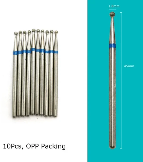 HYTOOS 10 개/대 네일 드릴 비트 매니큐어 용 다이아몬드 커터 큐티클 버 밀링 손톱 액세서리 도구, 06 D018D(D)