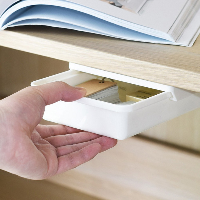 책상 언더서랍 소품수납 히든서랍, 크림아이보리