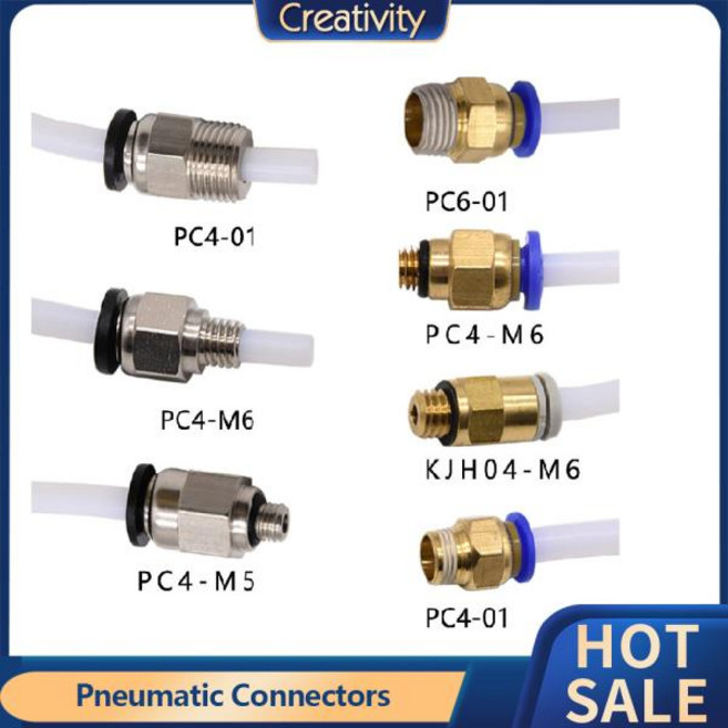 공압 커넥터 PC4-01 PC4-M6 보우덴 압출기 J 헤드 핫엔드 PTFE 튜브 커플러 J 헤드 피팅 엔더 3 3D 프린터 부품, 8) 1PCS - PC401 White and clip, PC401 White and clip